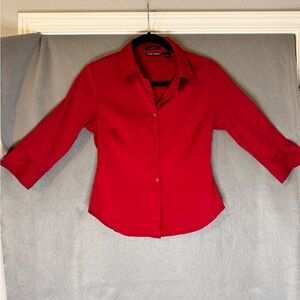 Cotton Express Vibrant Red Button Down Shirt. Excellent Condition.